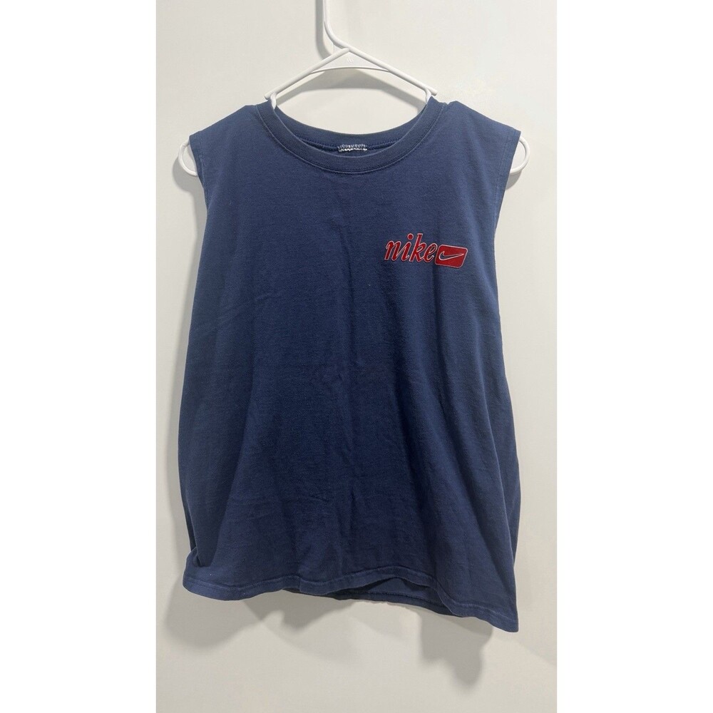 Used 90'S Nike V-neck sleeveless T-shirt Made in USA Men's size L equivalent...